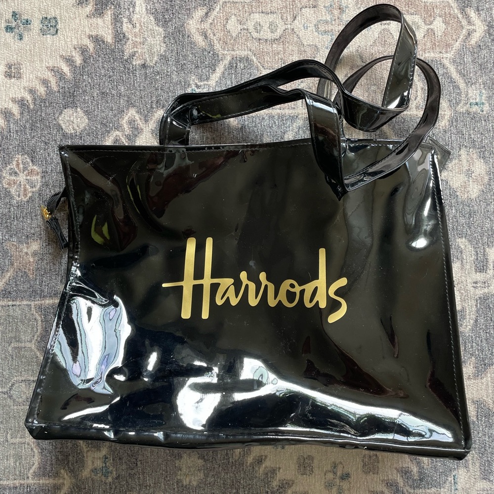 Harrods black tote bag